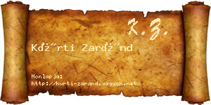 Kürti Zaránd névjegykártya